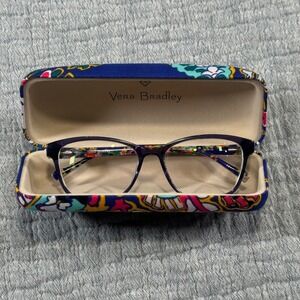 EUC Vera Bradley‎ Amberly Eyeglasses Romantic Paisley Frames 52-16-135 With Case